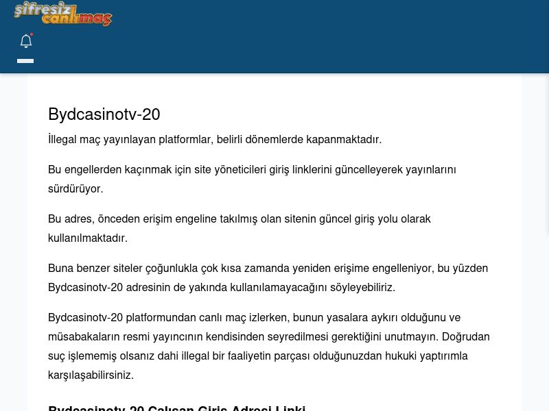 Bydcasinotv-20 Giriş Linki - Şifresiz canlı maç izle - Ekran Görüntüsü