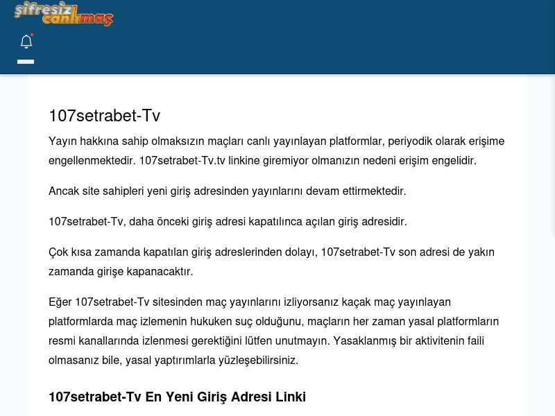 107setrabet-Tv Güncel Giriş - Şifresiz canlı maç izle - Ekran Görüntüsü