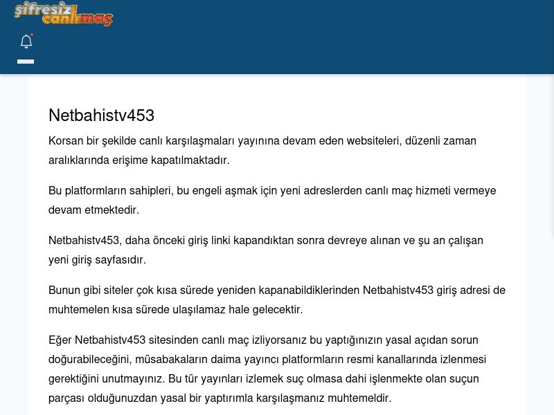 Netbahistv453 Maç İzle - Şifresiz canlı maç izle - Ekran Görüntüsü