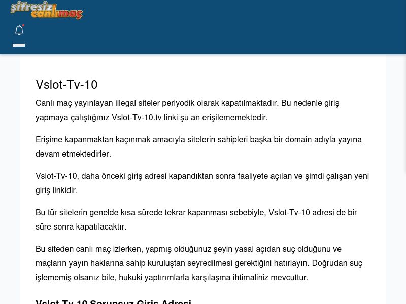 Vslot-Tv-10 Giriş Linki - Şifresiz canlı maç izle - Ekran Görüntüsü