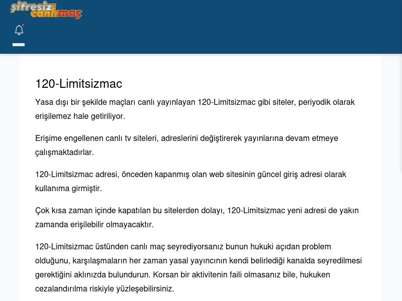 120-Limitsizmac Giriş Linki - Şifresiz canlı maç izle - Ekran Görüntüsü