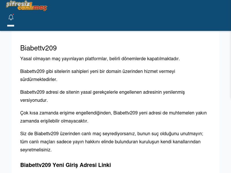 Biabettv209 Canlı Maç İzle - Şifresiz canlı maç izle - Ekran Görüntüsü