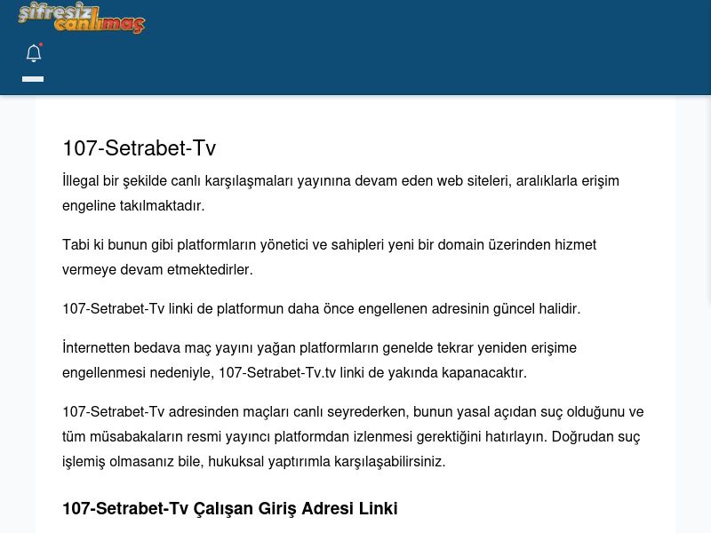 107-Setrabet-Tv Maç İzle - Şifresiz canlı maç izle - Ekran Görüntüsü