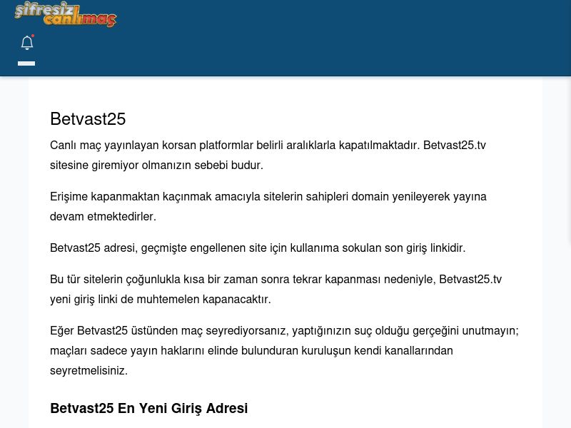 Betvast25 Canlı Maç - Şifresiz canlı maç izle - Ekran Görüntüsü