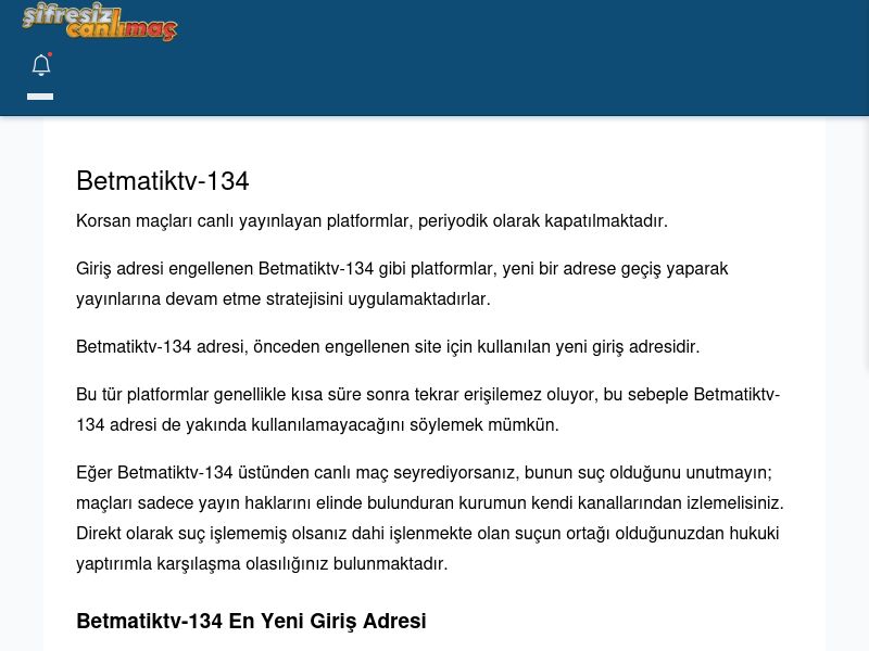 Betmatiktv-134 Güncel Giriş - Şifresiz canlı maç izle - Ekran Görüntüsü