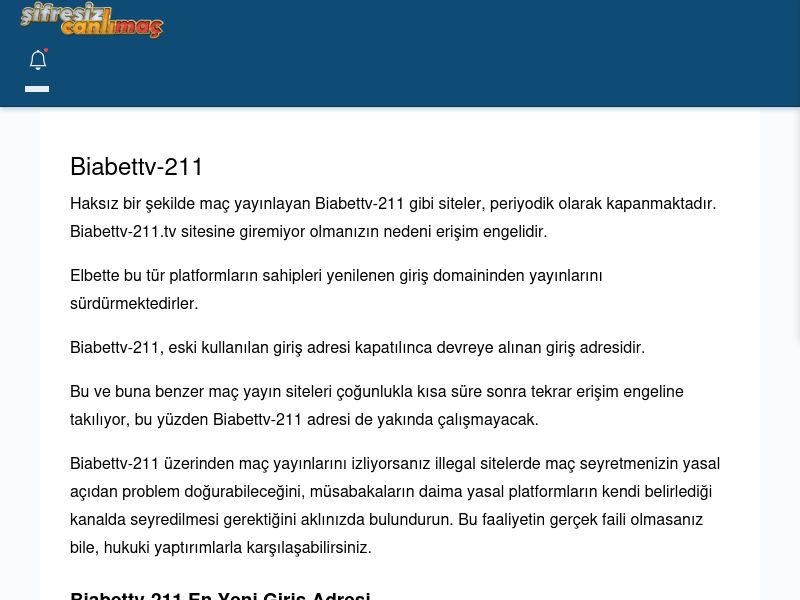 Biabettv-211 Güncel Giriş - Şifresiz canlı maç izle - Ekran Görüntüsü