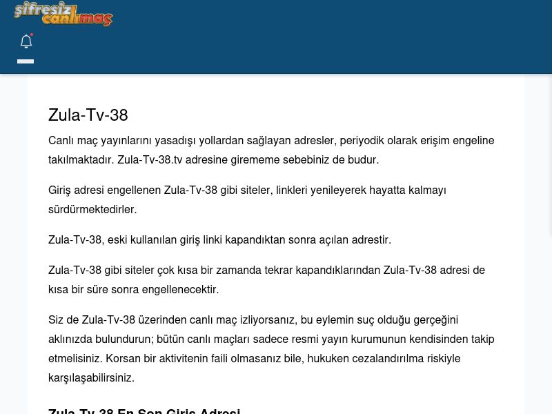 Zula-Tv-38 Canlı Maç İzle - Şifresiz canlı maç izle - Ekran Görüntüsü