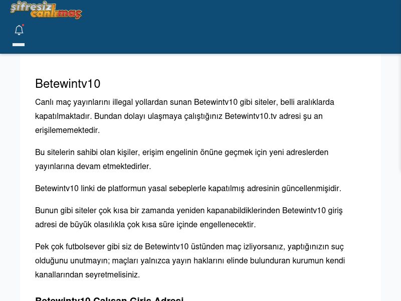 Betewintv10 Canlı Maç - Şifresiz canlı maç izle - Ekran Görüntüsü