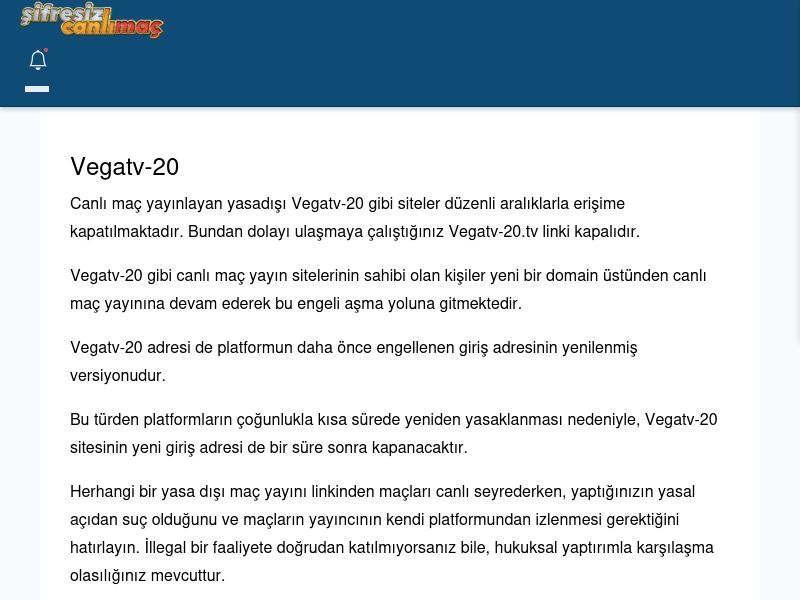 Vegatv-20 Maç İzle - Şifresiz canlı maç izle - Ekran Görüntüsü