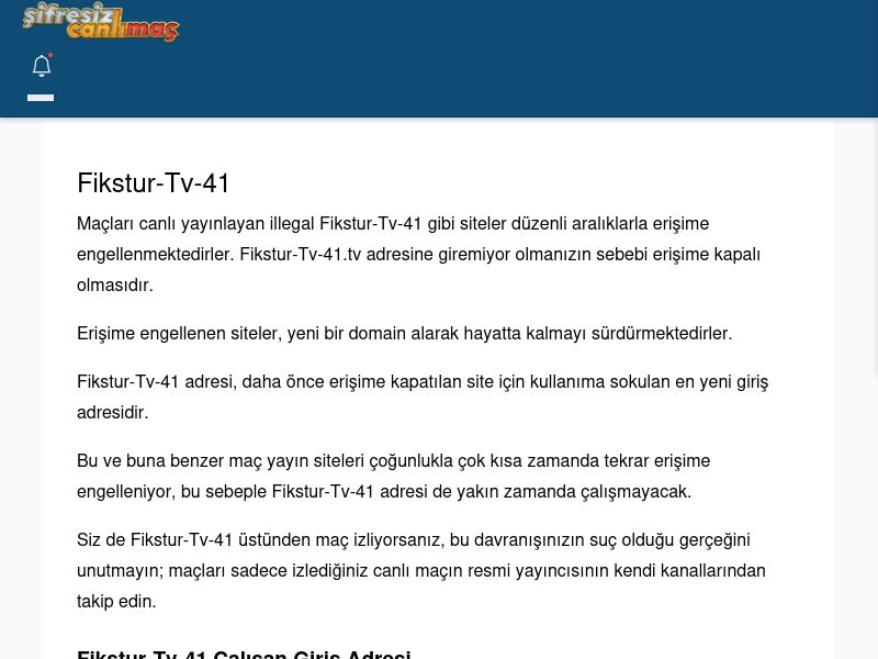 Fikstur-Tv-41 Maç İzle - Şifresiz canlı maç izle - Ekran Görüntüsü