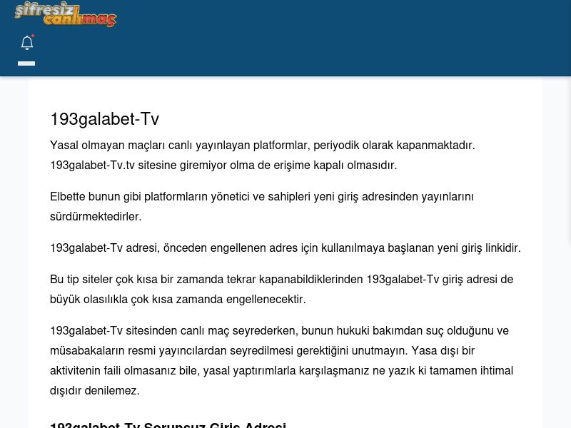 193galabet-Tv Canlı Maç - Şifresiz canlı maç izle - Ekran Görüntüsü