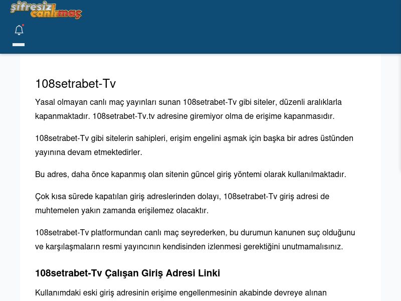 108setrabet-Tv Canlı Maç İzle - Şifresiz canlı maç izle - Ekran Görüntüsü