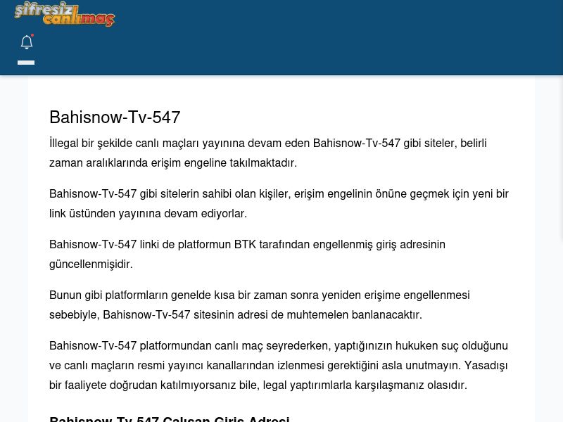 Bahisnow-Tv-547 Güncel Giriş - Şifresiz canlı maç izle - Ekran Görüntüsü