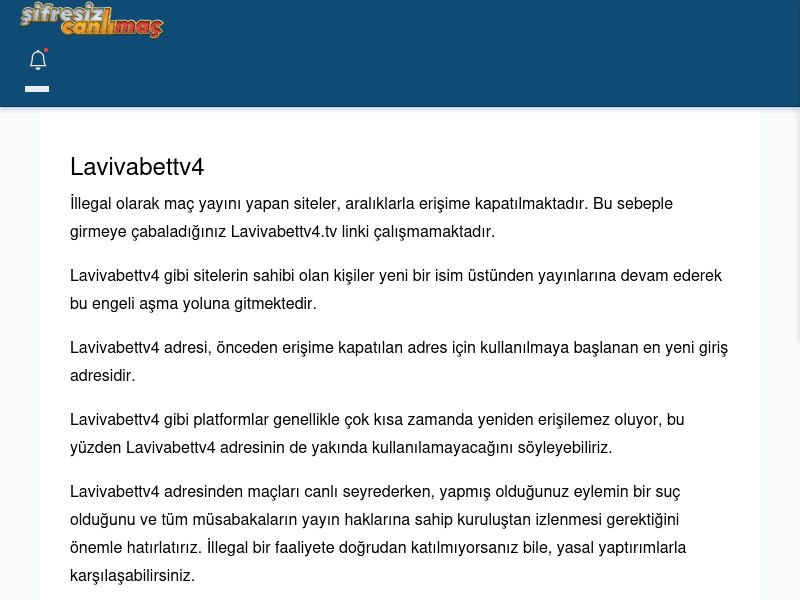 Lavivabettv4 Giriş Linki - Şifresiz canlı maç izle - Ekran Görüntüsü