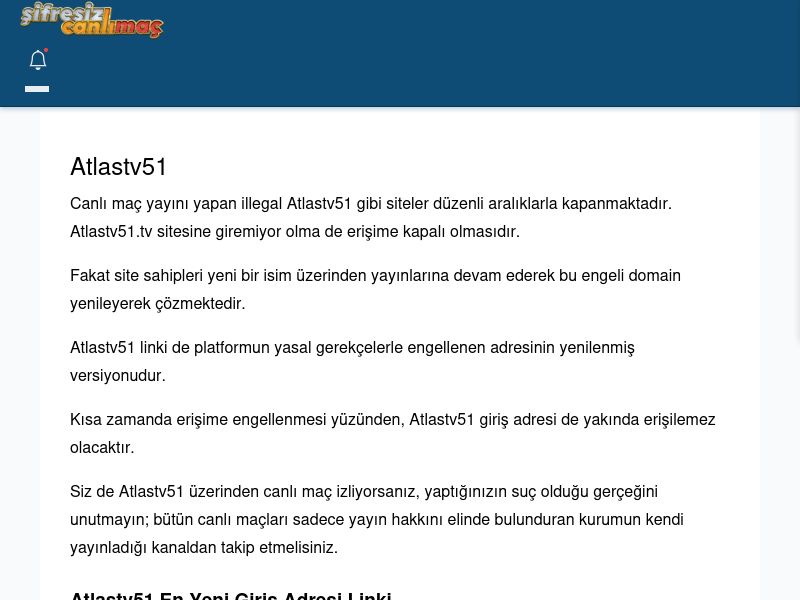 Atlastv51 Canlı Maç - Şifresiz canlı maç izle - Ekran Görüntüsü