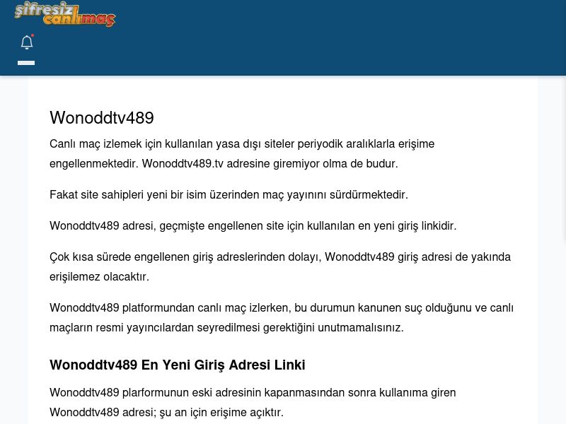 Wonoddtv489 Canlı Maç İzle - Şifresiz canlı maç izle - Ekran Görüntüsü