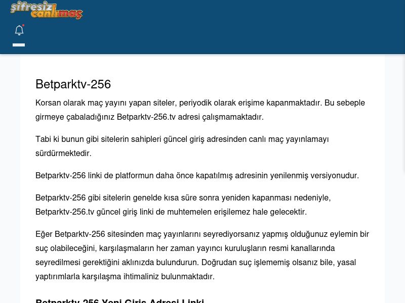 Betparktv-256 Giriş Linki - Şifresiz canlı maç izle - Ekran Görüntüsü