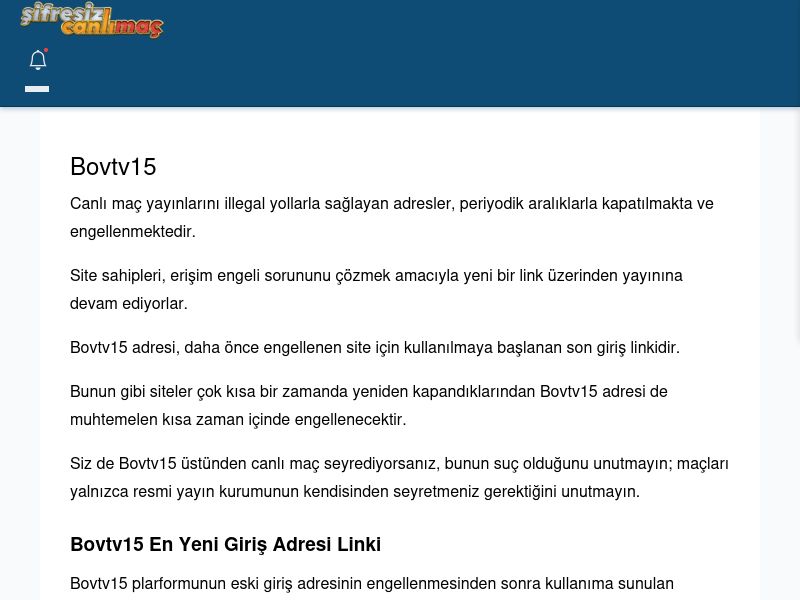 Bovtv15 Maç İzle - Şifresiz canlı maç izle - Ekran Görüntüsü