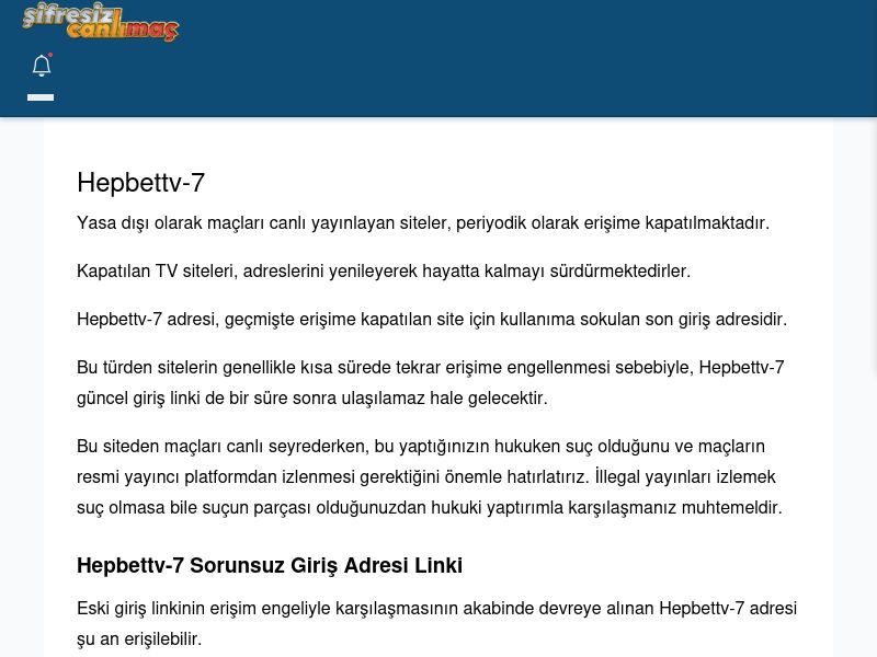 Hepbettv-7 Canlı Maç İzle - Şifresiz canlı maç izle - Ekran Görüntüsü