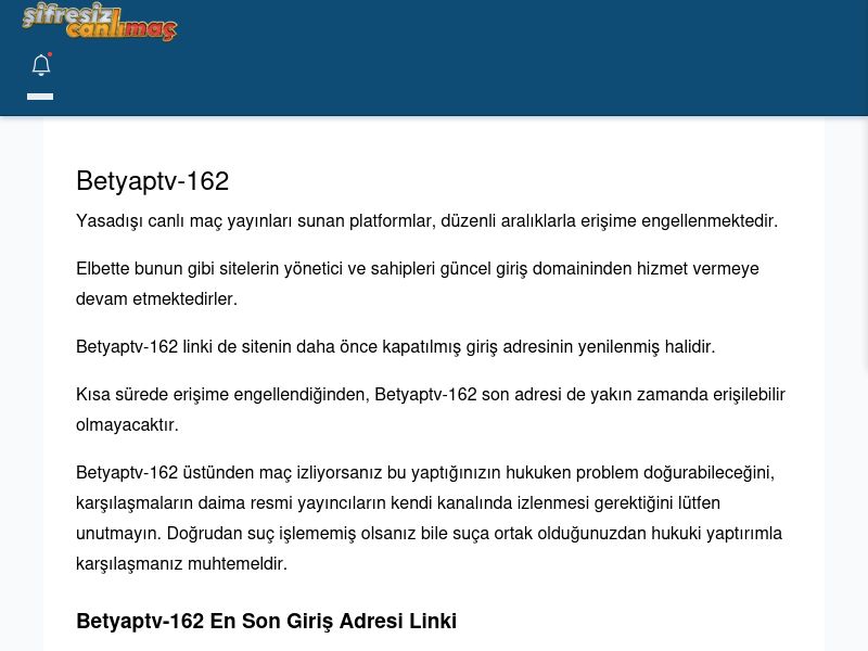 Betyaptv-162 Canlı Maç İzle - Şifresiz canlı maç izle - Ekran Görüntüsü