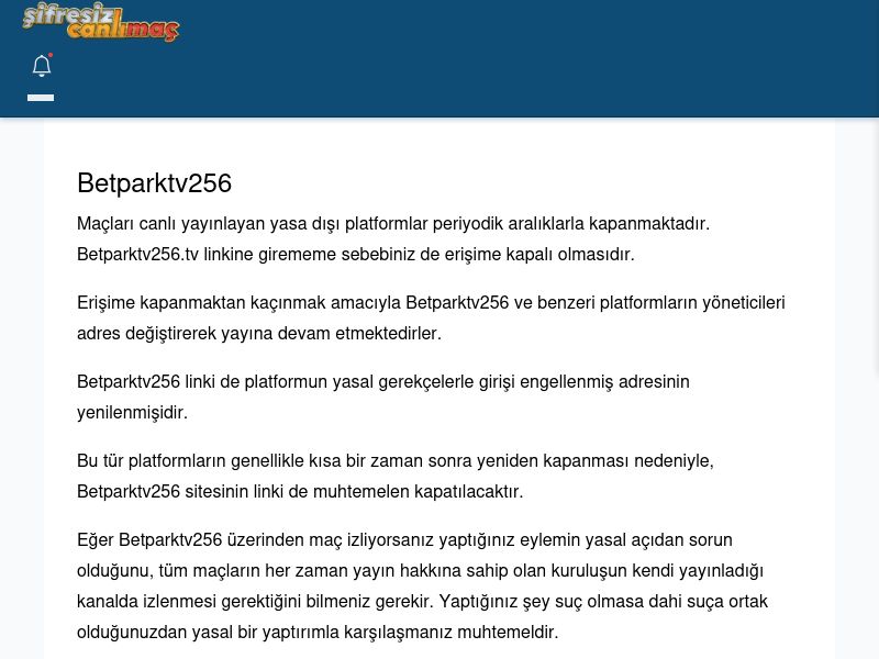 Betparktv256 Güncel Giriş - Şifresiz canlı maç izle - Ekran Görüntüsü