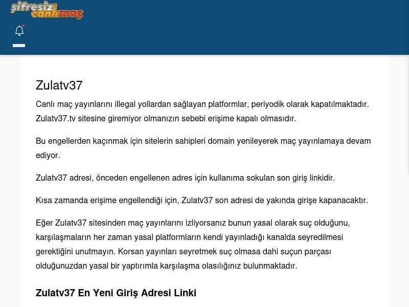 Zulatv37 Maç İzle - Şifresiz canlı maç izle - Ekran Görüntüsü