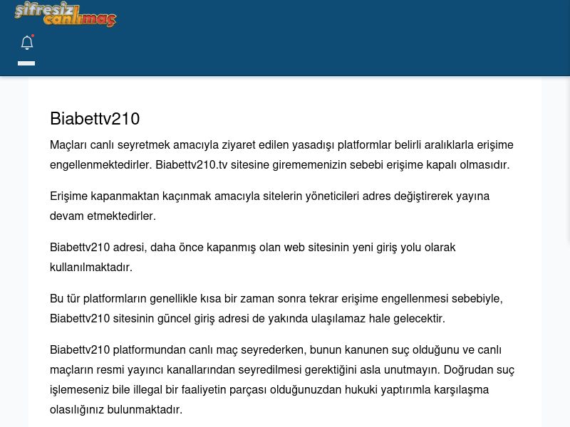 Biabettv210 Maç İzle - Şifresiz canlı maç izle - Ekran Görüntüsü