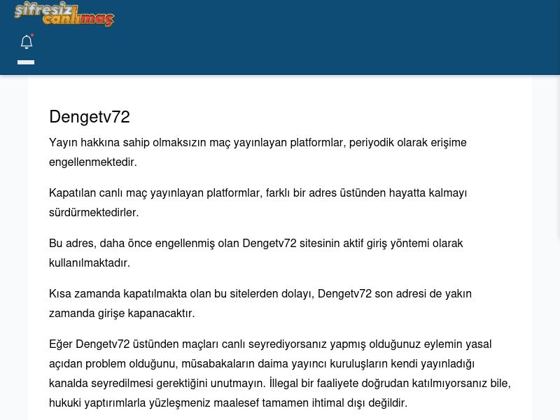 Dengetv72 Güncel Giriş - Şifresiz canlı maç izle - Ekran Görüntüsü