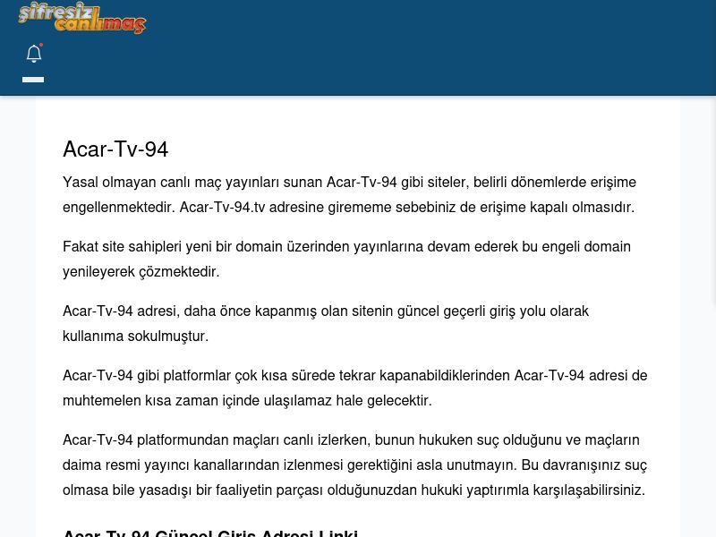Acar-Tv-94 Maç İzle - Şifresiz canlı maç izle - Ekran Görüntüsü