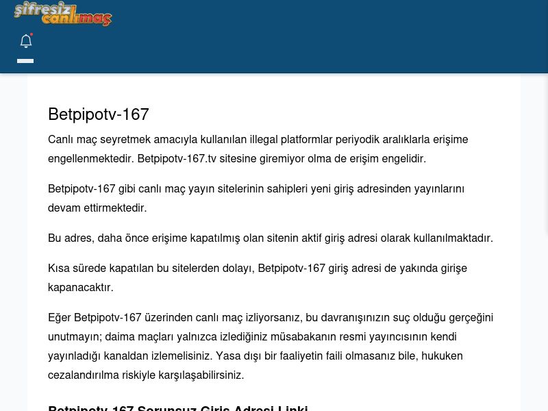 Betpipotv-167 Güncel Giriş - Şifresiz canlı maç izle - Ekran Görüntüsü
