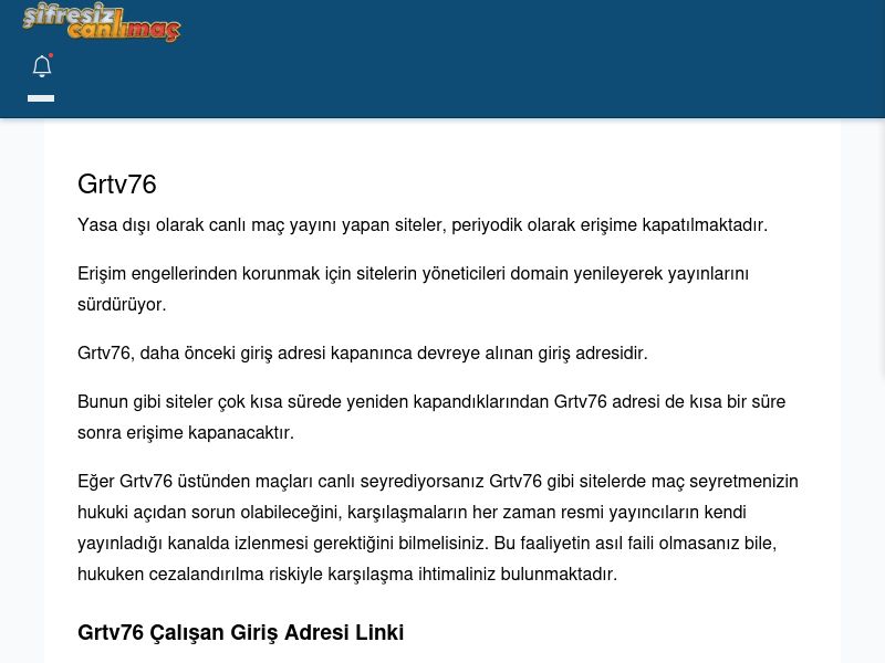 Grtv76 Maç İzle - Şifresiz canlı maç izle - Ekran Görüntüsü