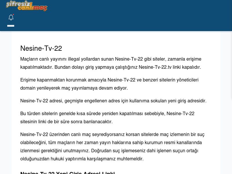 Nesine-Tv-22 Maç İzle - Şifresiz canlı maç izle - Ekran Görüntüsü