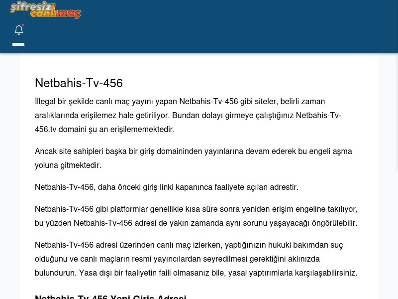 Netbahis-Tv-456 Giriş Linki - Şifresiz canlı maç izle - Ekran Görüntüsü