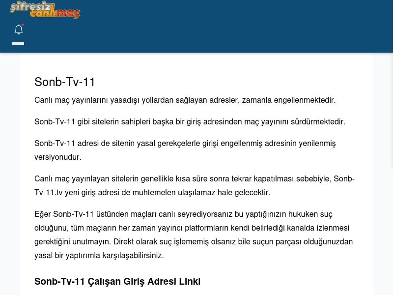 Sonb-Tv-11 Canlı Maç İzle - Şifresiz canlı maç izle - Ekran Görüntüsü