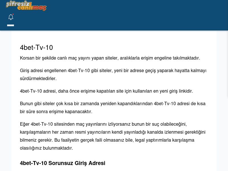 4bet-Tv-10 Güncel Giriş - Şifresiz canlı maç izle - Ekran Görüntüsü