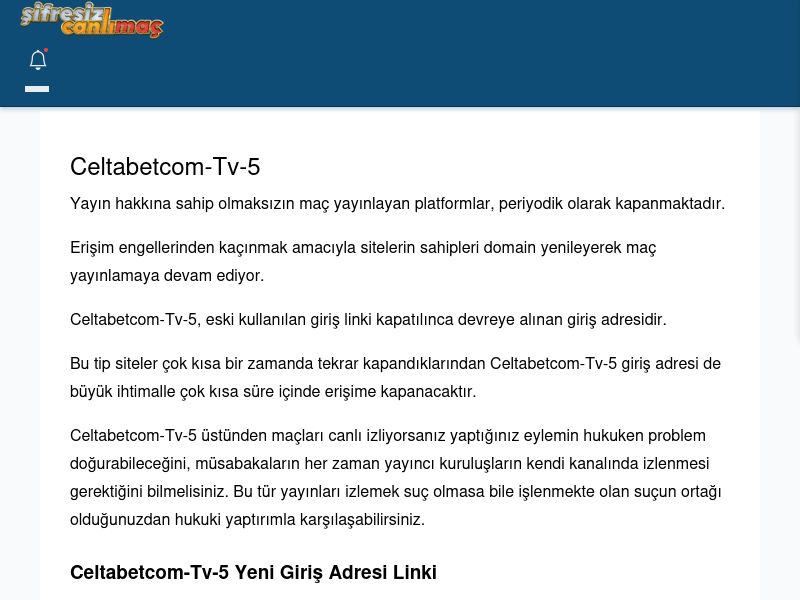 Celtabetcom-Tv-5 Güncel Giriş - Şifresiz canlı maç izle - Ekran Görüntüsü