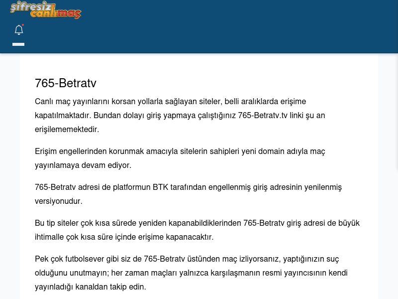 765-Betratv Canlı Maç İzle - Şifresiz canlı maç izle - Ekran Görüntüsü
