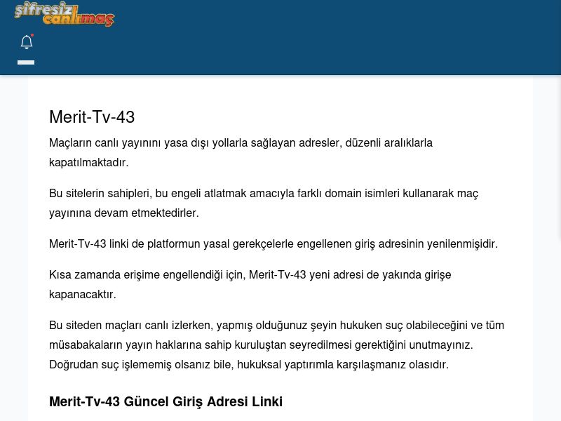 Merit-Tv-43 Canlı Maç İzle - Şifresiz canlı maç izle - Ekran Görüntüsü