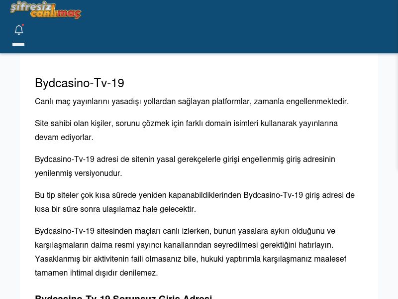 Bydcasino-Tv-19 Canlı Maç İzle - Şifresiz canlı maç izle - Ekran Görüntüsü