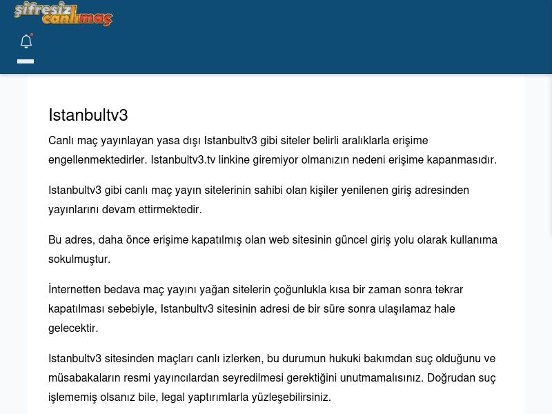 Istanbultv3 Güncel Giriş - Şifresiz canlı maç izle - Ekran Görüntüsü