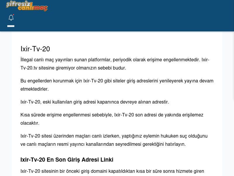 Ixir-Tv-20 Canlı Maç İzle - Şifresiz canlı maç izle - Ekran Görüntüsü