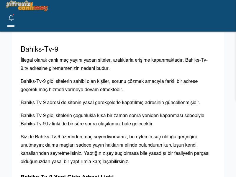 Bahiks-Tv-9 Canlı Maç - Şifresiz canlı maç izle - Ekran Görüntüsü