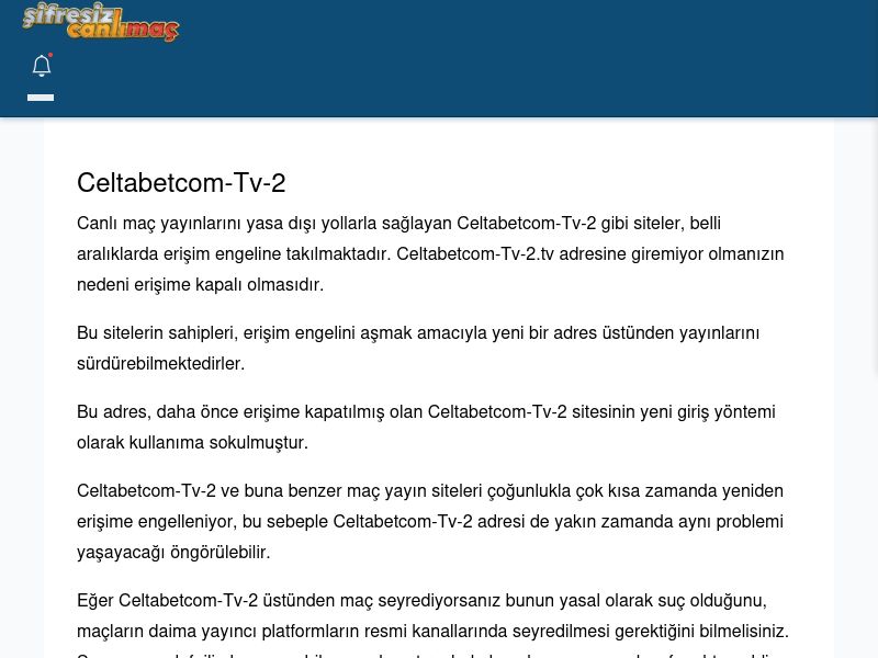 Celtabetcom-Tv-2 Maç İzle - Şifresiz canlı maç izle - Ekran Görüntüsü
