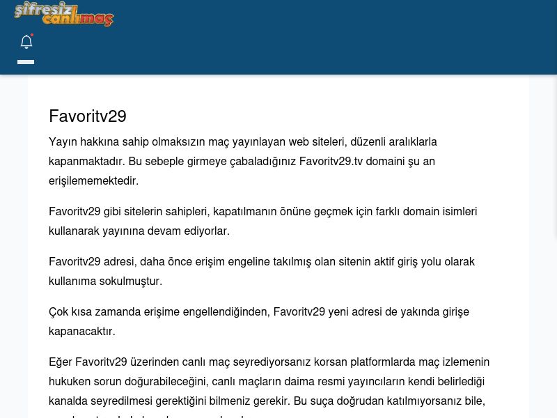 Favoritv29 Maç İzle - Şifresiz canlı maç izle - Ekran Görüntüsü