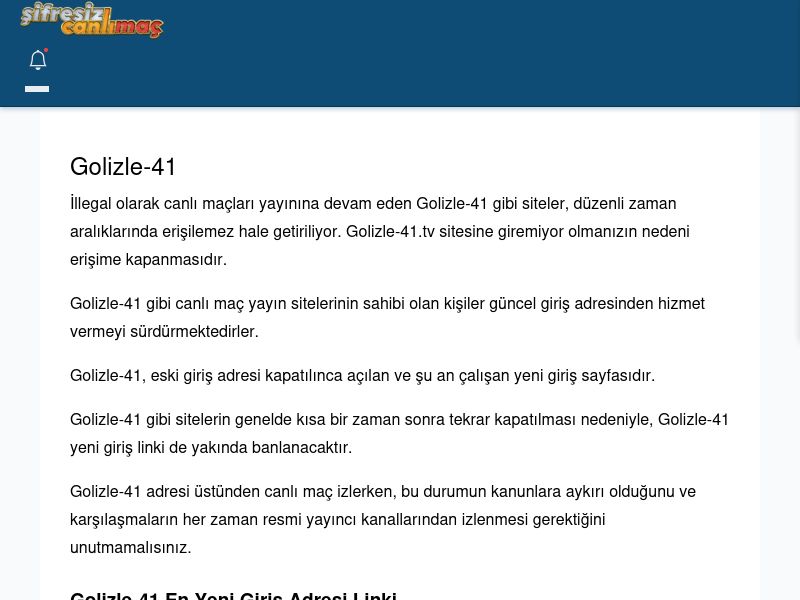 Golizle-41 Canlı Maç - Şifresiz canlı maç izle - Ekran Görüntüsü