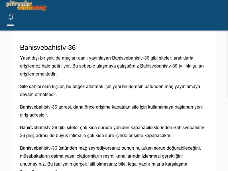 Bahisvebahistv-36 Maç İzle - Şifresiz canlı maç izle - Ekran Görüntüsü