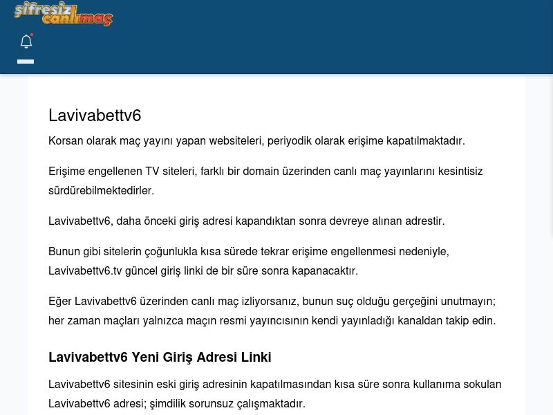 Lavivabettv6 Giriş Linki - Şifresiz canlı maç izle - Ekran Görüntüsü