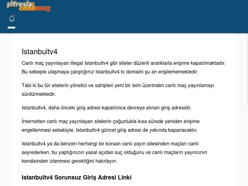 Istanbultv4 Maç İzle - Şifresiz canlı maç izle - Ekran Görüntüsü