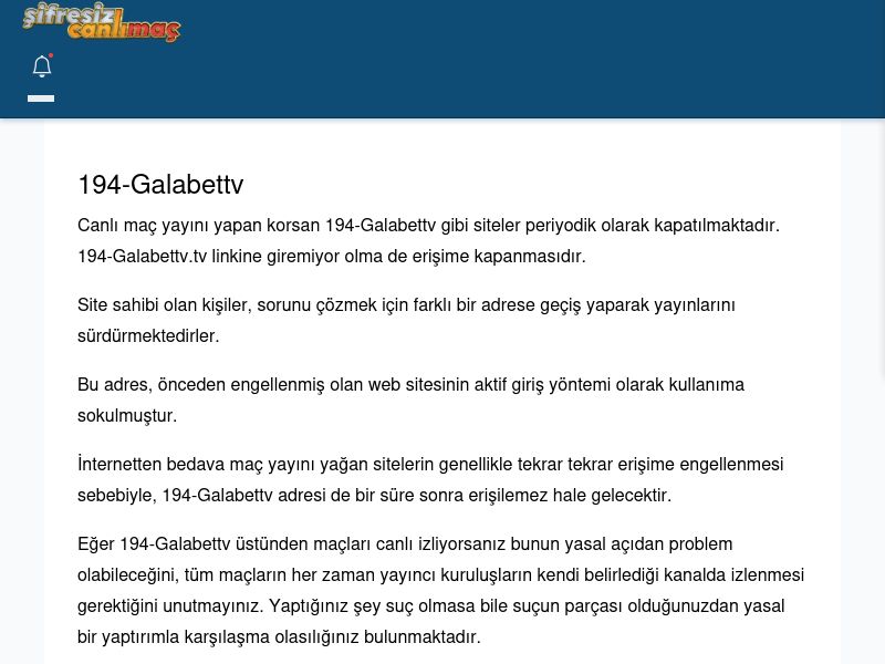 194-Galabettv Canlı Maç İzle - Şifresiz canlı maç izle - Ekran Görüntüsü