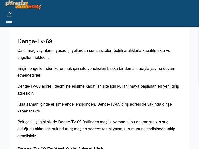 Denge-Tv-69 Canlı Maç İzle - Şifresiz canlı maç izle - Ekran Görüntüsü